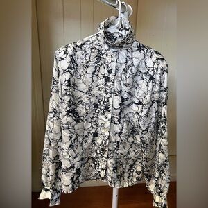 Vintage 80s Marble Print Blouse Size S